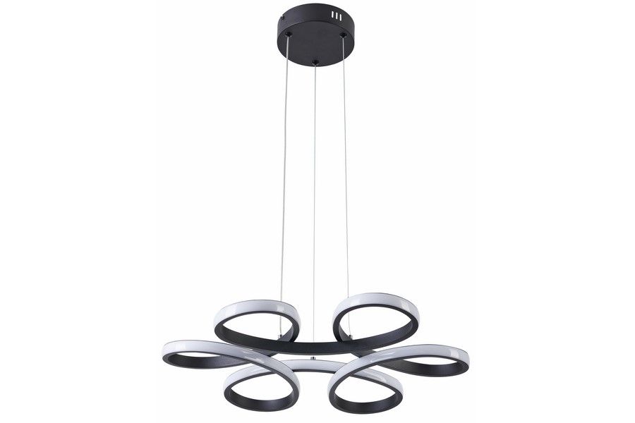 BURTON závesné svietidlo matné čierne LED/40W/3000K-3500K-4000K, priemer: 52cm