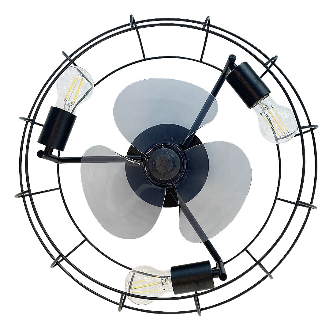 CADMUS stropný ventilátor so svetlom 3xE27/25W čierny, priemer 48cm