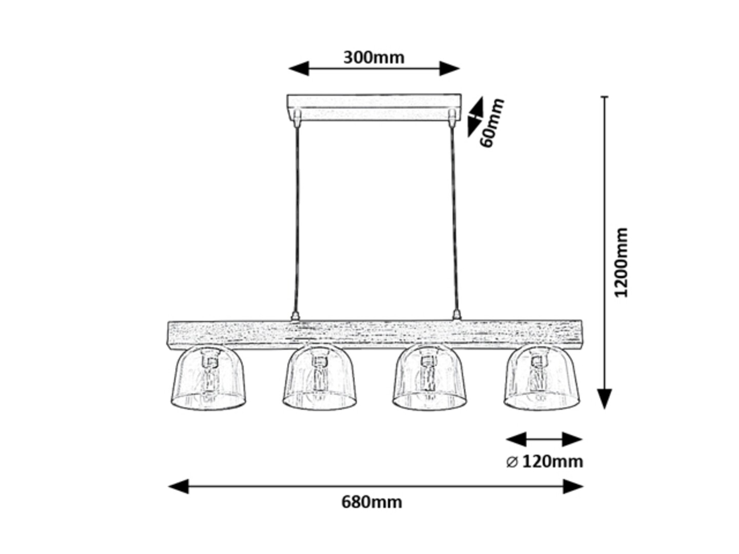 CARDAMOM závesné svietidlo 4xE14/40W