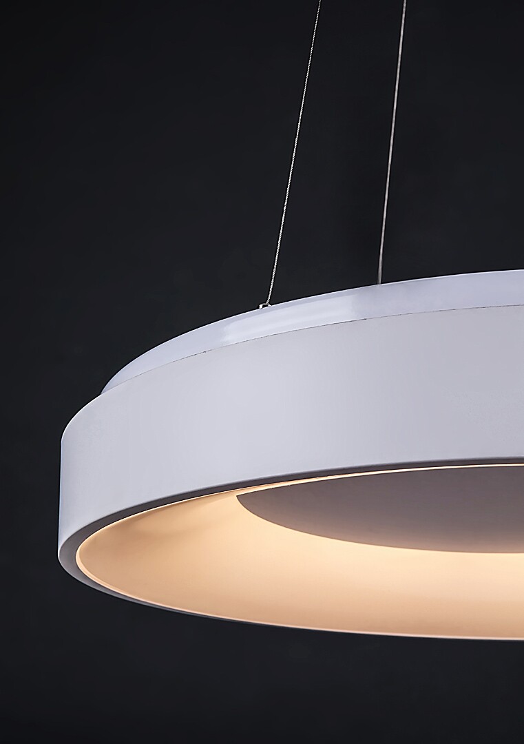 CEILO závesné svietidlo biele s diaľkovým ovládačom LED/38W/CCT, výška: 130cm