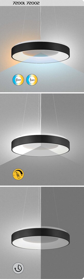 CEILO závesné svietidlo biele s diaľkovým ovládačom LED/38W/CCT, výška: 130cm