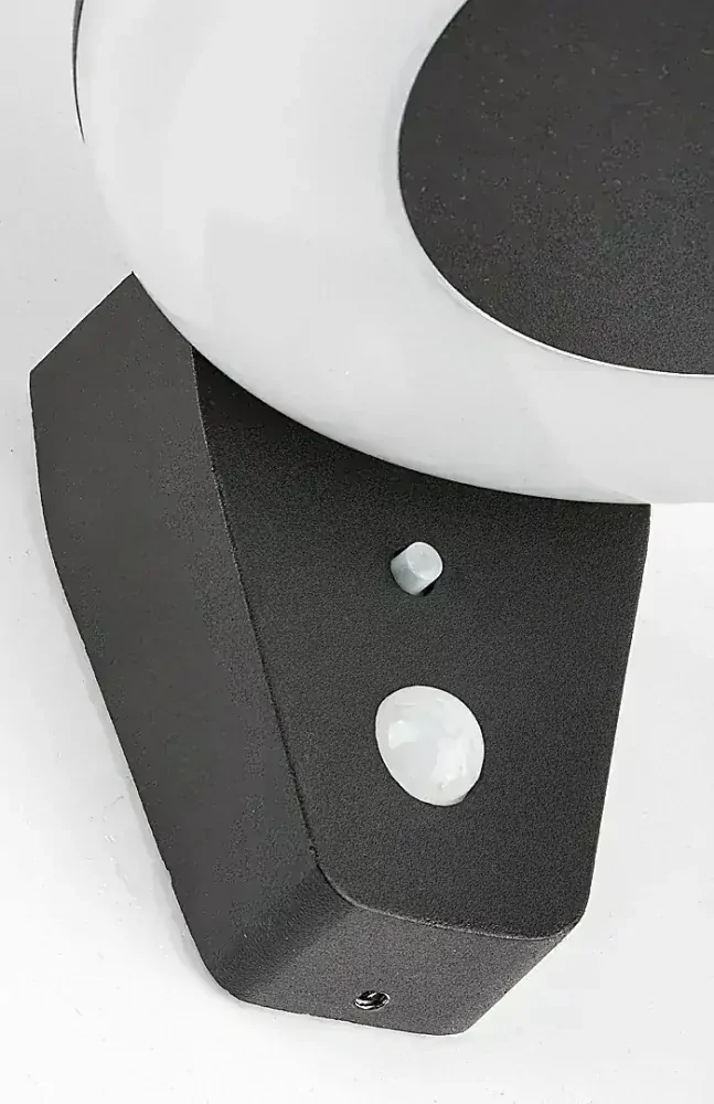 Certovo nástenné solárne led svietidlo čierne so senzorom 4W/4000K/360lm IP44