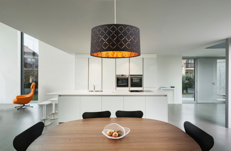 CLARKE visiaci luster čierno-zlatý 1xE27/60W, priemer: 40cm