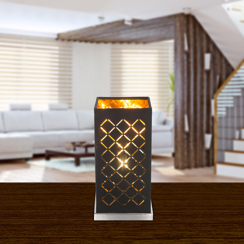 CLARKE stolná lampa čierno-zlatá 1xE14/40W, výška: 25cm
