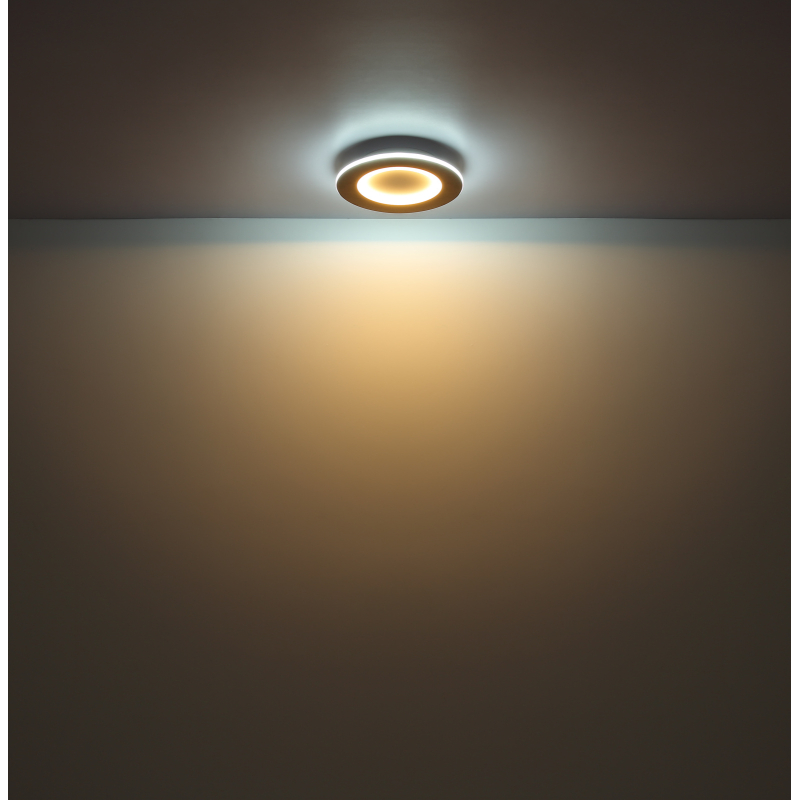 CLAY stropné svietidlo biele/imitácia dreva 1xLED/23,4W/2700K+6500K, priemer: 30cm