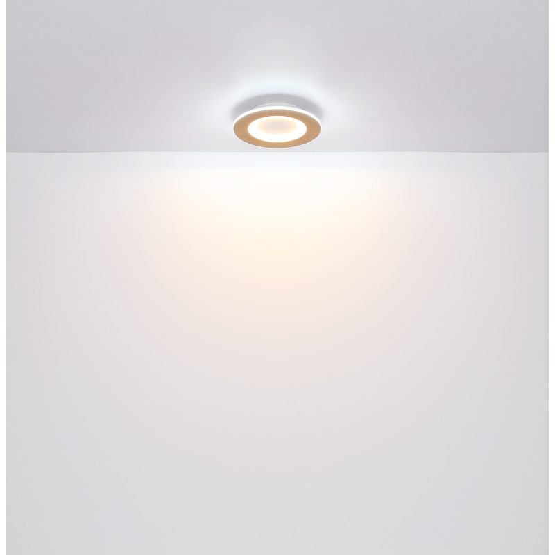 CLAY stropné svietidlo biele/imitácia dreva 1xLED/23,4W/2700K+6500K, priemer: 30cm