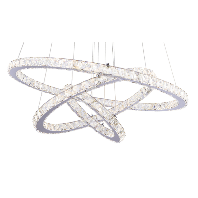 MARILYN krištáľový ledkový luster 3kruhy 1xLED/76W + diaľkové ovládanie