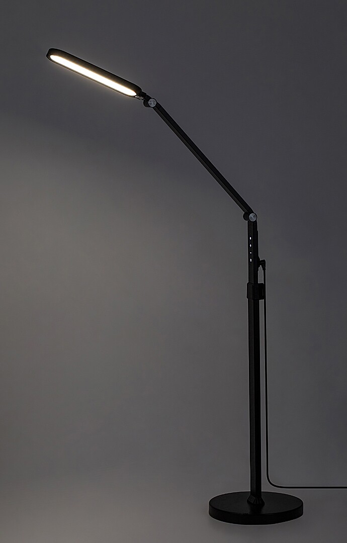 DRACO ledková dotyková stmievateľná stolná/stojanová lampa čierna LED/13W/3000K-6000K, výška: 66-140cm