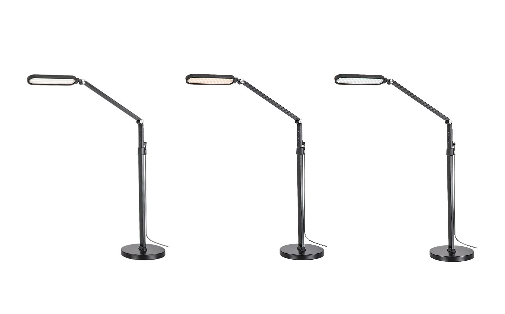 DRACO ledková dotyková stmievateľná stolná/stojanová lampa čierna LED/13W/3000K-6000K, výška: 66-140cm