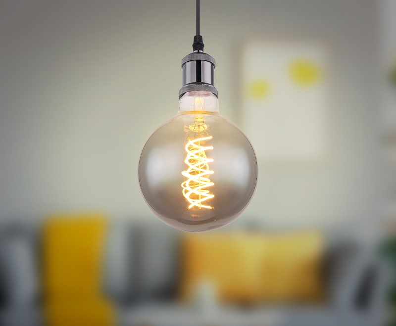 Dekoratívna LED žiarovka dymová E27/8,5W/2000K, stmievateľná, priemer: 12,5cm