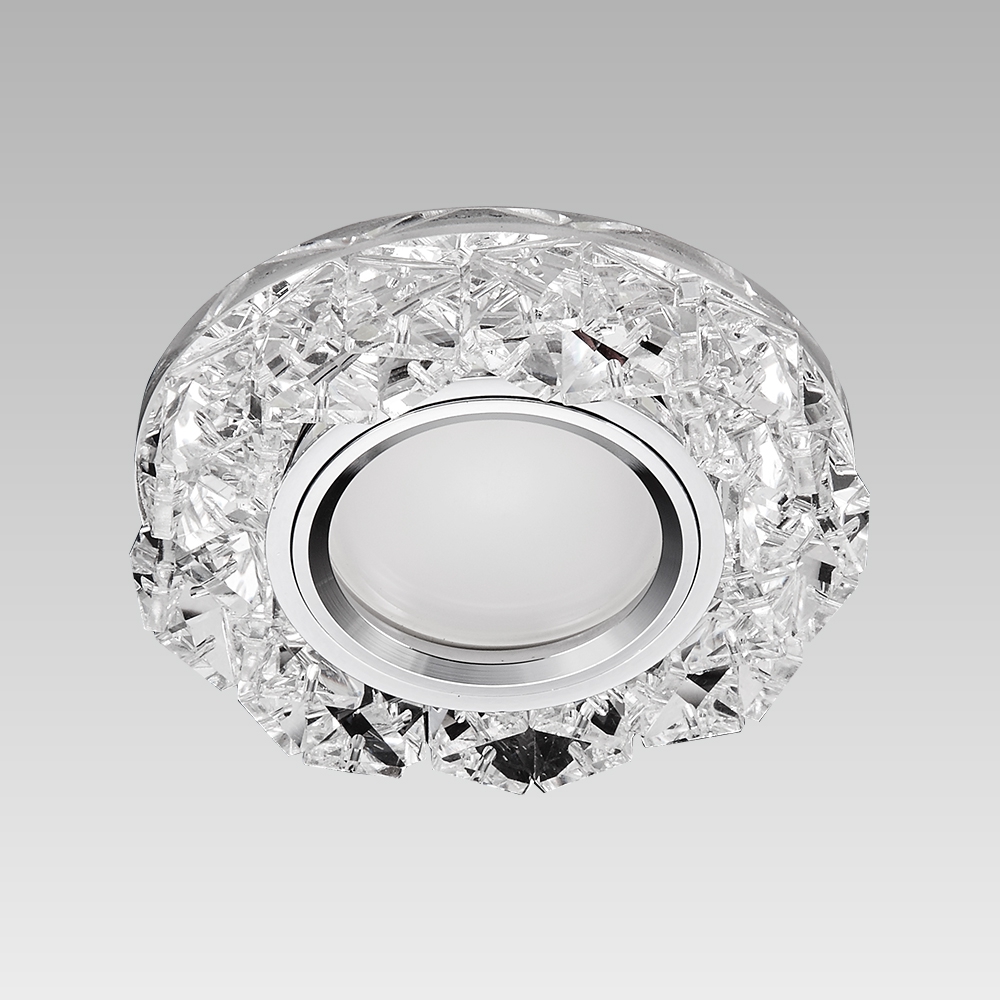 Downlight štvorec sklo/chróm/kryštáľ 1xG9/33W