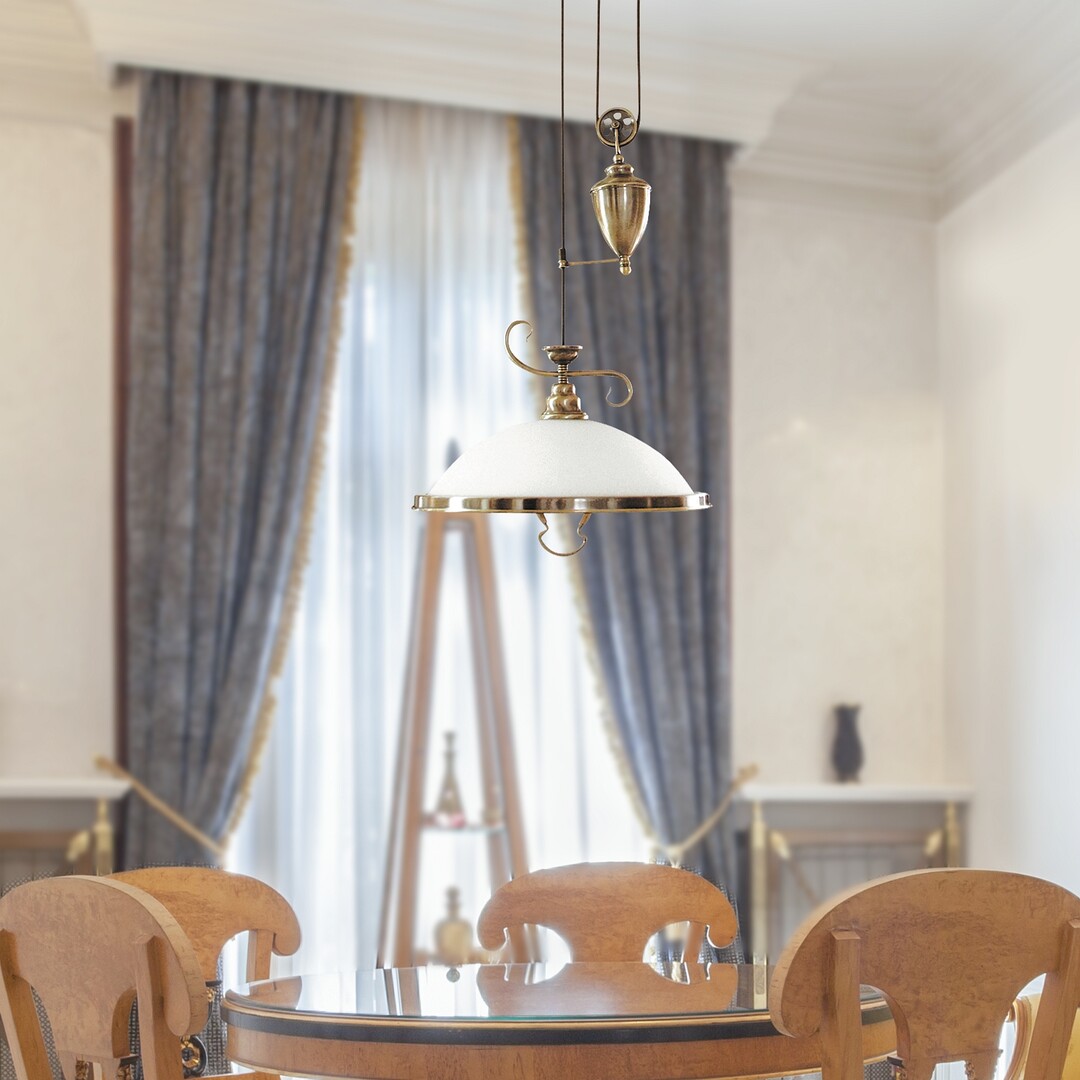 ELISETT visiaca sťahovacia lampa bronz/biela 1xE27/60W