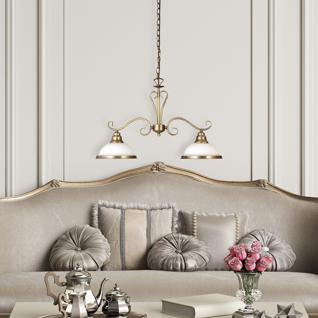 ELISETT visiaci luster bronz/biela 2xE27/60W