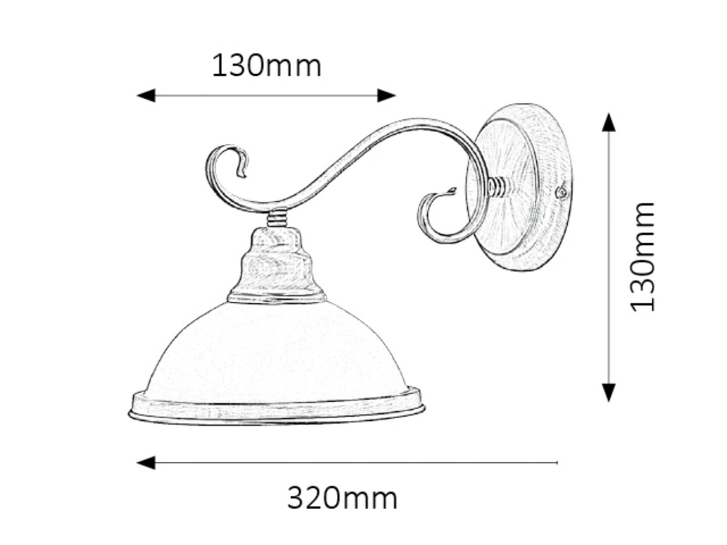 ELISETT nástenná lampa lampa bronz/biela 1xE27/60W