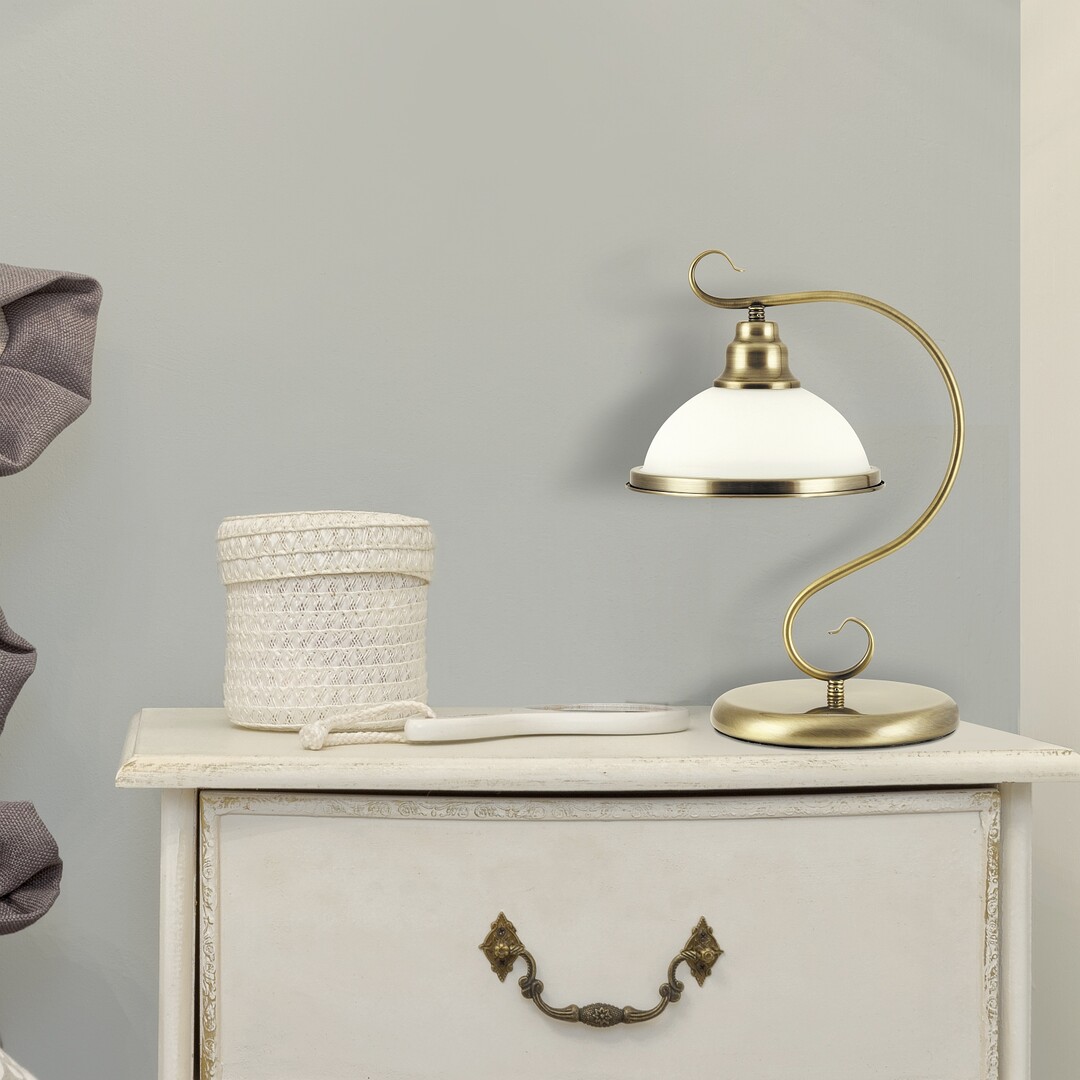 ELISETT nočná lampa bronz/biela 1xE27/60W, výška: 39cm