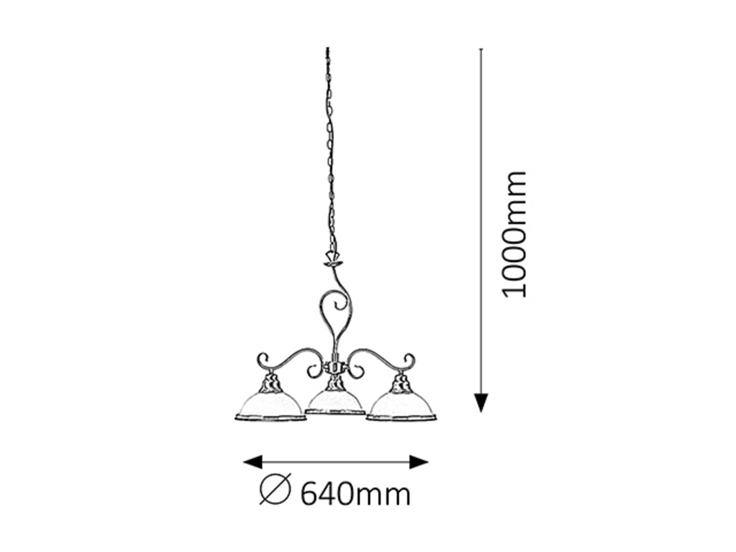 ELISETT visiaci luster bronz/biela 3xE27/60W
