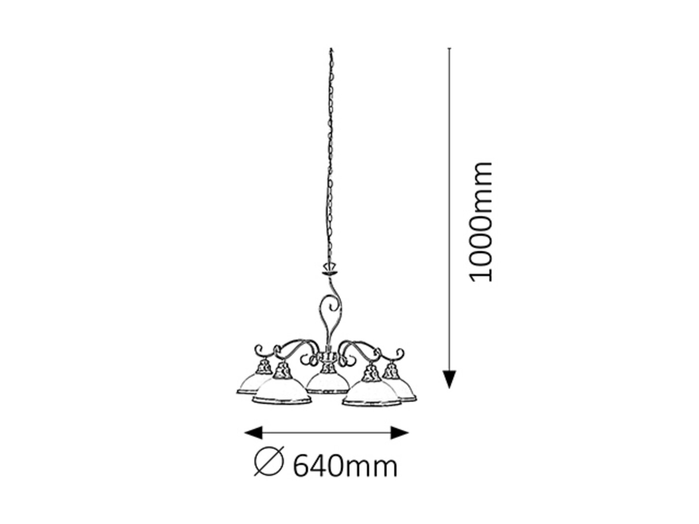 ELISETT visiaci luster bronz/biela 5xE27/60W