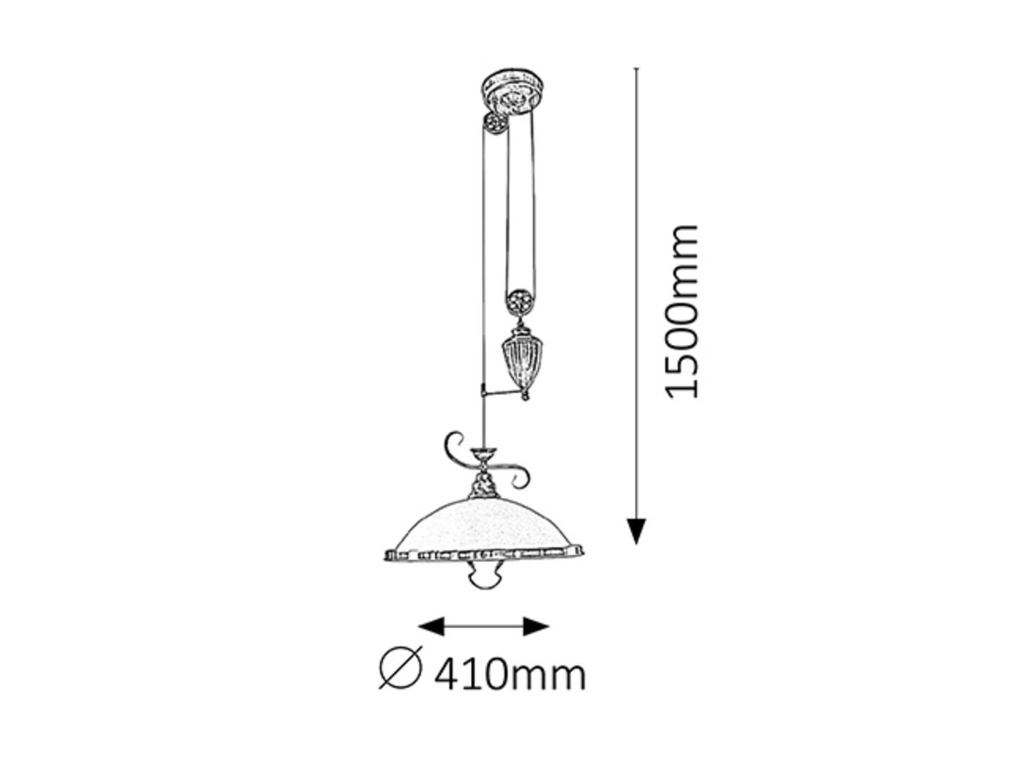 ELISETT visiaca sťahovacia lampa bronz/biela 1xE27/60W