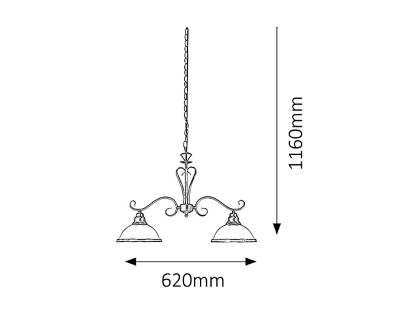 ELISETT visiaci luster bronz/biela 2xE27/60W