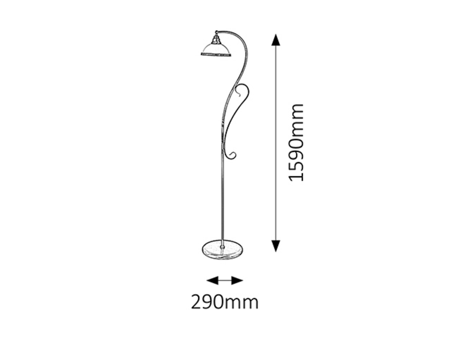 ELISETT stojanová lampa bronz/biela 1xE27/60W, výška: 159cm