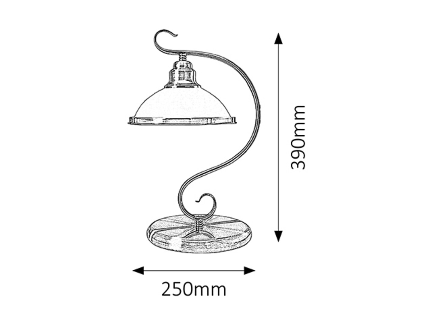 ELISETT nočná lampa bronz/biela 1xE27/60W, výška: 39cm