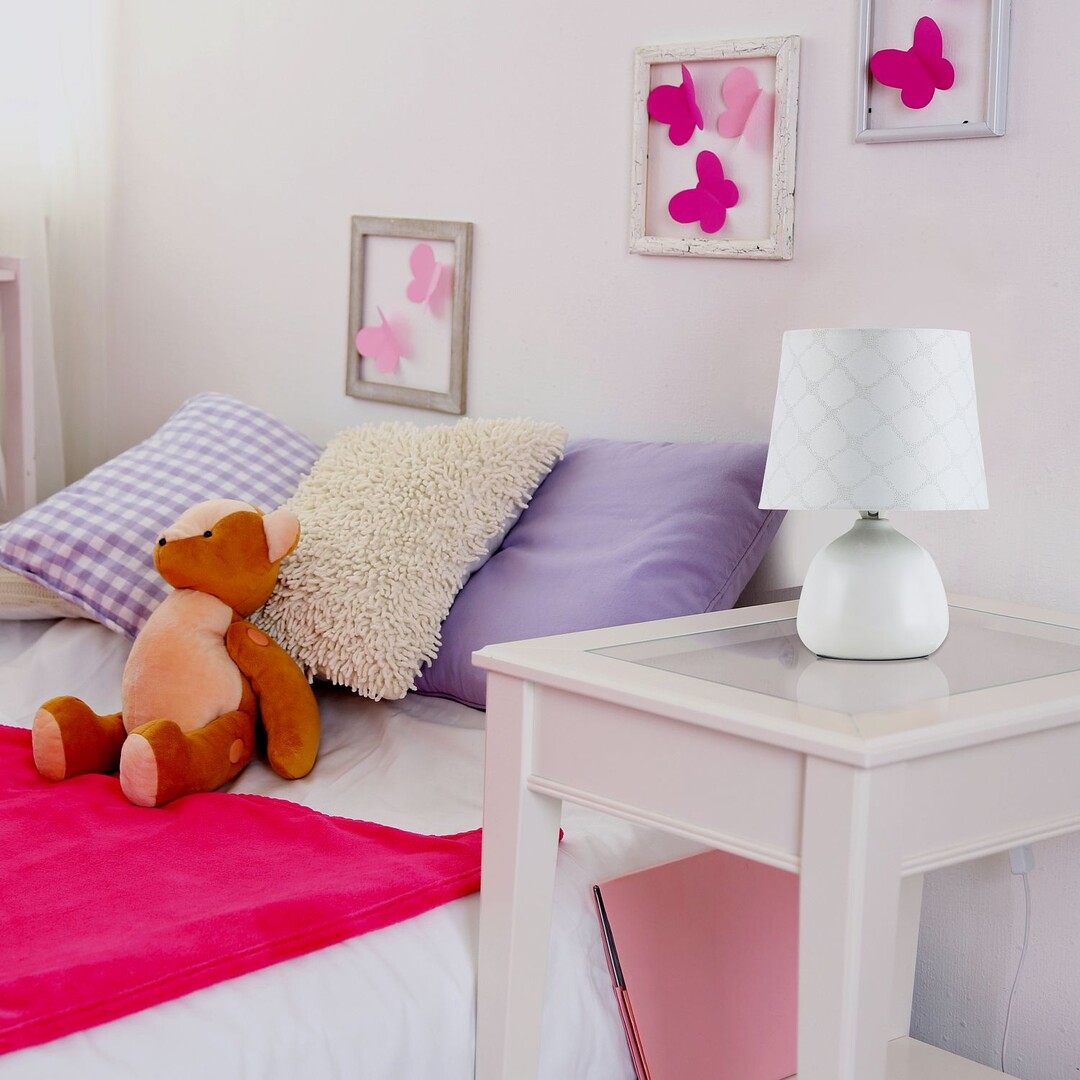 ELLIE nočná keramická lampa biela 1xE14/40W, výška: 26cm
