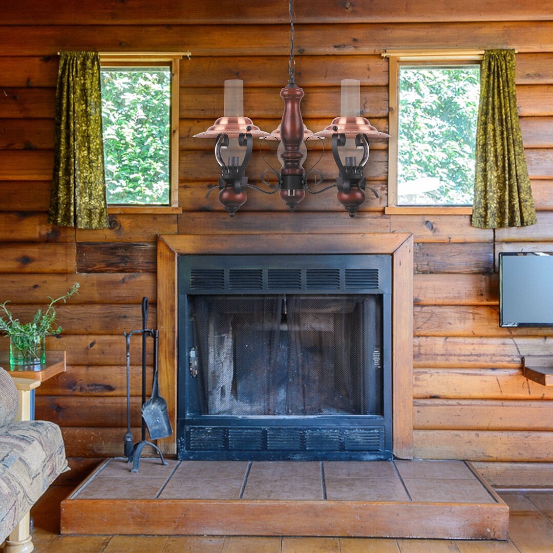 ENNA visiace rustikálne svietidlo na reťazi 3xE14/40W, priemer 60cm