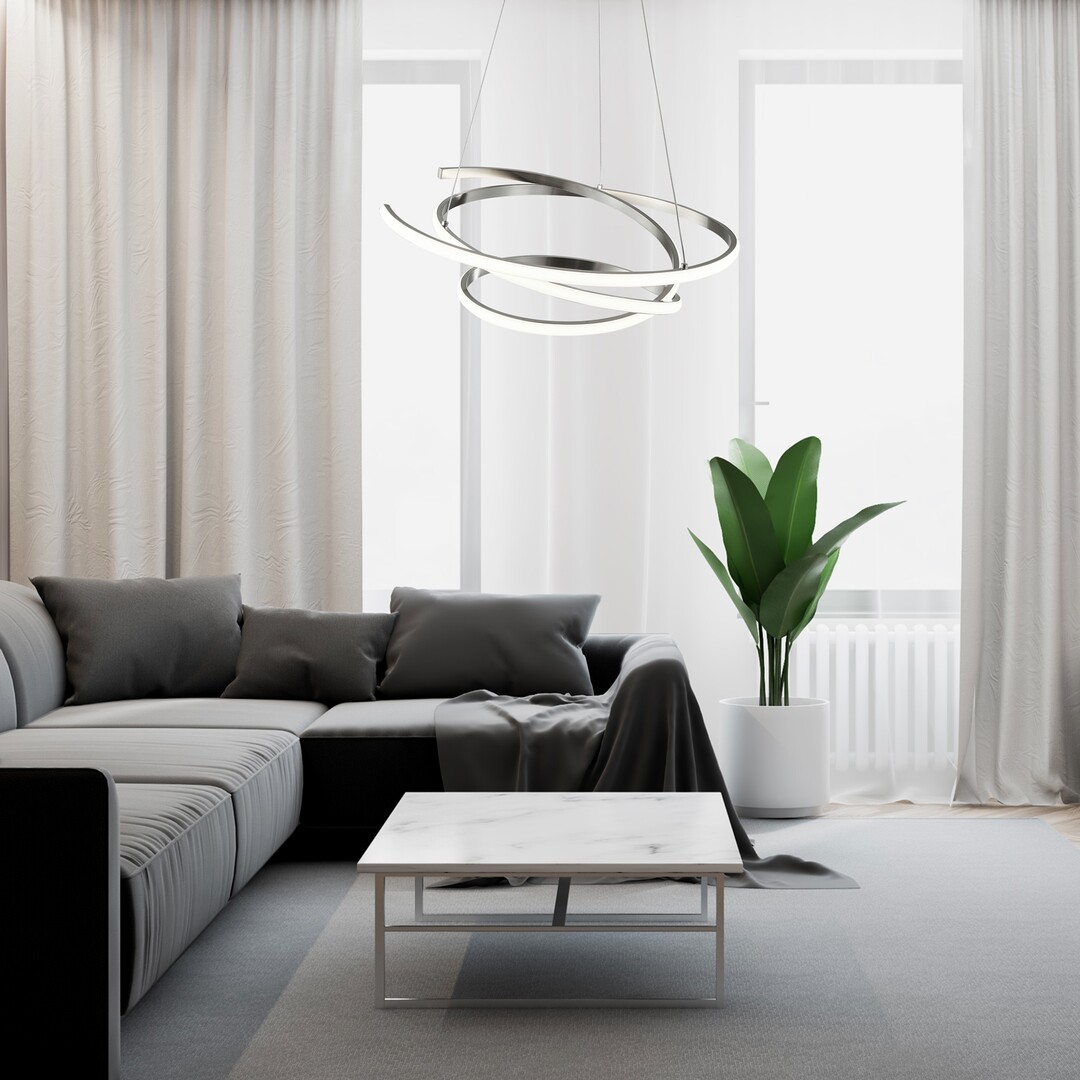ESILDA závesné svietidlo matný chróm LED/42W/4000K, výška: 100cm