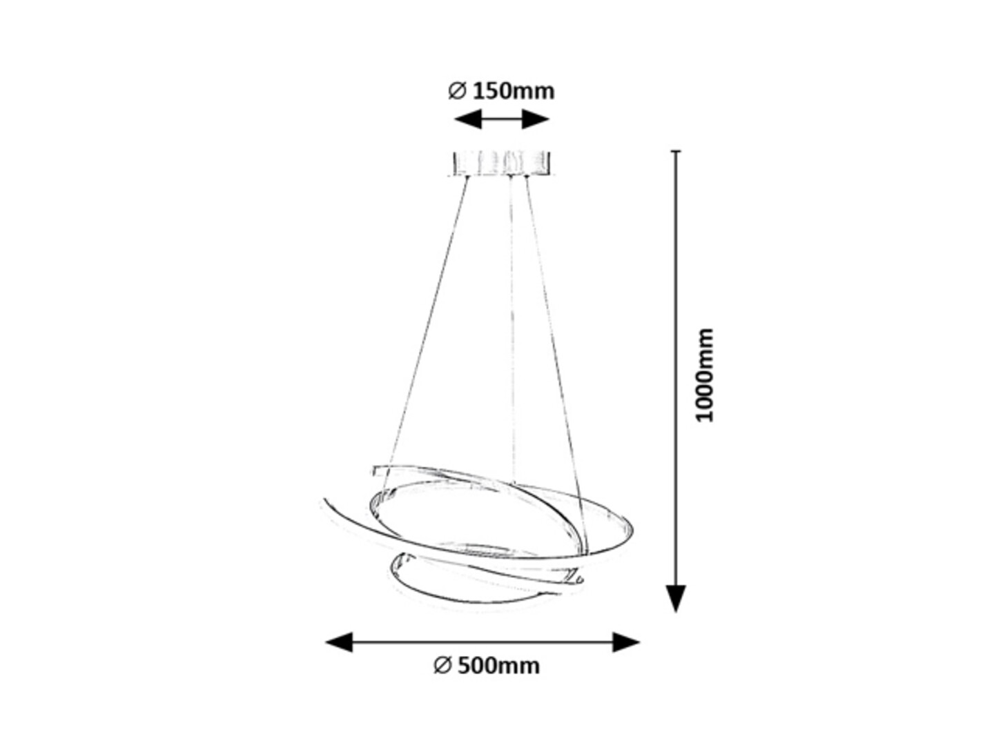 ESILDA závesné svietidlo matný chróm LED/42W/4000K, výška: 100cm