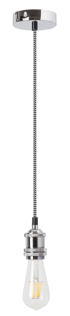 Fixy závesné kovové lanko strieborné pre objímku E27, dĺžka 80cm