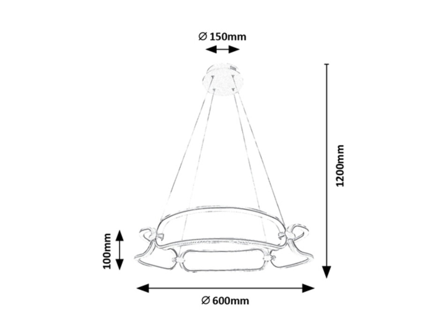FRINGILLA závesné svietidlo matný chróm LED/67W/4000K, výška: 120cm