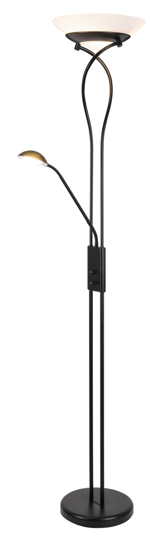 GAMMA TREND stojanová lampa matná čierna 2xE27/15W + 1xG9/40W, výška: 174 m