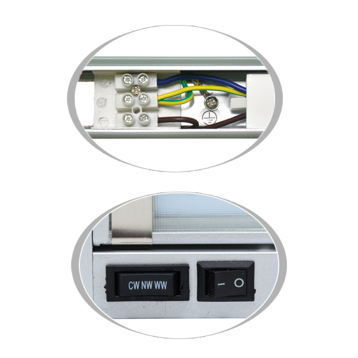 GANYS kuchynské LED svietidlo výklopné strieborné 15W/3000K-4000K-6500K/91,7cm