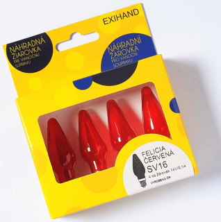 FELICIA červená žiarovka 14V/0,1A, krabička 4ks