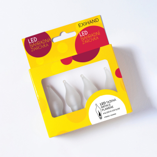 Ledková ťahaná žiarovka matná biela imitácia plameňa 8-55V/0,2W farba teplá biela, krabička 4ks 