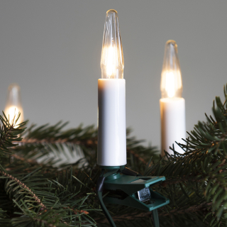 Ledková spájateľná reťaz ASTERIA FILAMENT číra 16xLED/14V/0,2W, 10,5m, biela objímka