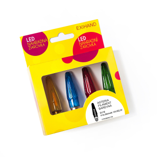 Ledková žiarovka ASTERIA FAREBNÁ 14V/0,2W krabička 4ks