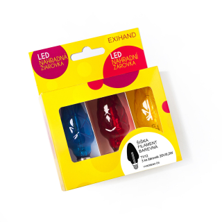 Ledková žiarovka ŠIŠKA farebná 20V/0,2W krabička 3ks