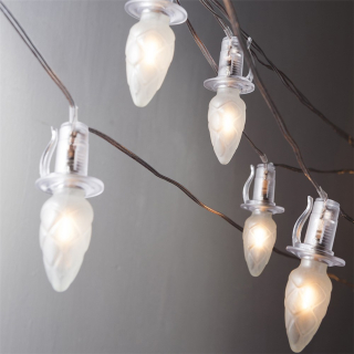 Vonkajšia predlžovacia reťaz ŠIŠKA FILAMENT biela 20xLED/20V/0,2W, 14m číra kabeláž bez transformátora