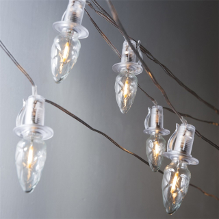 Vonkajšia predlžovacia reťaz ŠIŠKA FILAMENT číra 20xLED/20V/0,2W, 14m číra kabeláž bez transformátora