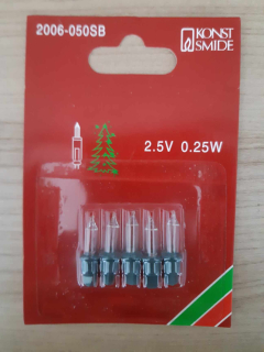 Číre žiarovky 2,5V/0,25W balenie: 5ks