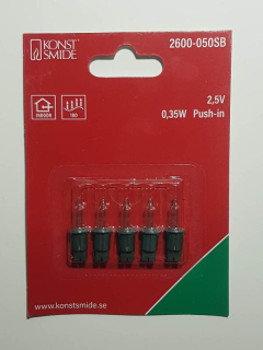 Číre žiarovky 2,5V/0,35W balenie: 5ks
