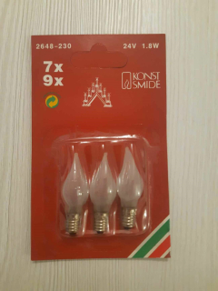 24V/1,8W biela matná ťahaná žiarovka, LED teplá biela blister 3ks