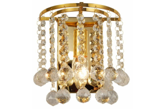 LONDON CRYSTAL nástenné krištáľové svietidlo zlaté 1xE14/40W