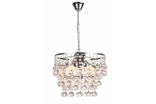 LONDON CRYSTAL krištáľový visiaci luster chrómový 3xE14/40W, priemer: 34cm