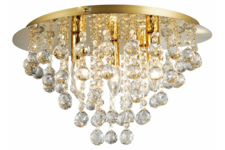 LONDON CRYSTAL krištáľový stropný luster zlatý 5xE14/40W, priemer: 46cm