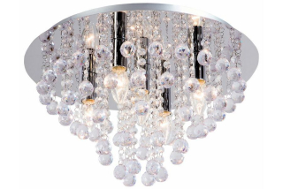 LONDON CRYSTAL krištáľový stropný luster chrómový 5xE14/40W, priemer: 46cm