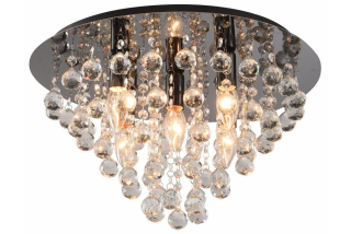 LONDON CRYSTAL krištáľový stropný luster čierny 5xE14/40W, priemer: 46cm