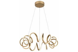 LOOP visiaci ledkový luster matný zlatý na diaľkové ovládanie 1xLED/40W/4000K priemer: 55cm