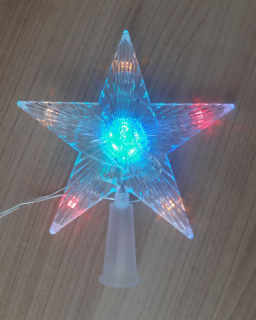 Svietiaca hviezda farebná na stromček 10xLED 